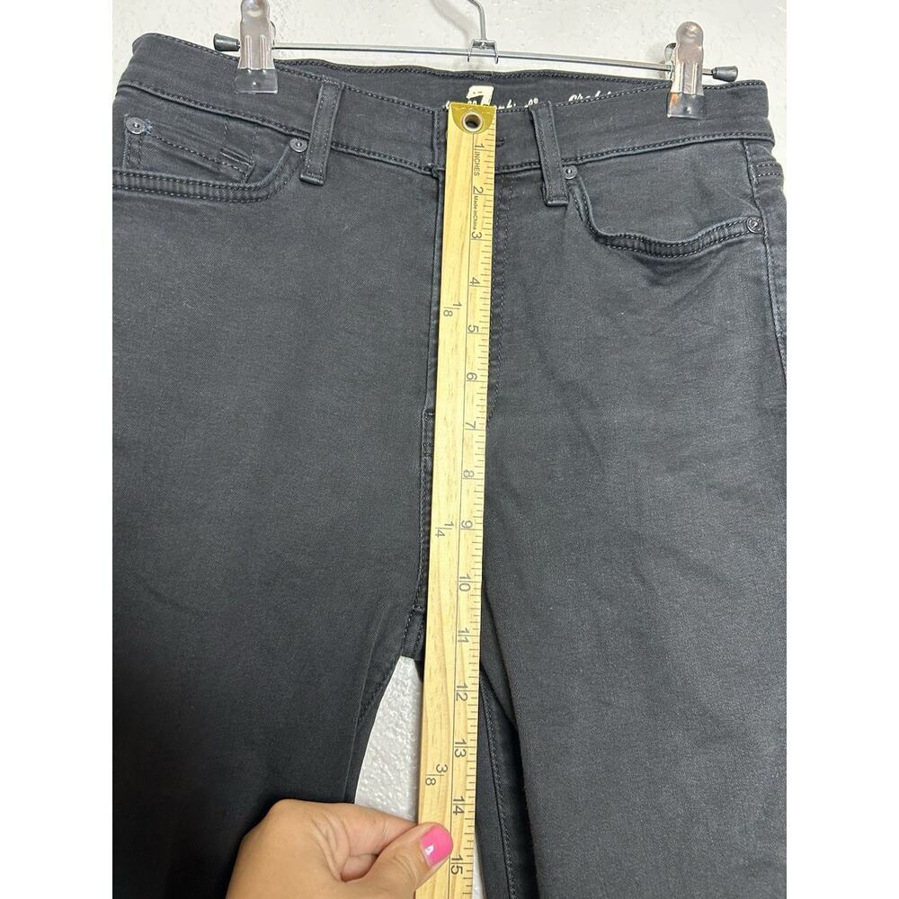 7 For All Mankind Women's Cropped Gwenevere Mid Rise Black Jean Size 27 - Picture 4 of 8